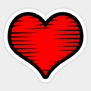 Red Hearts 01 Black Sticker
